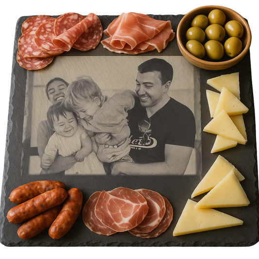 Ardoise Gravée Personnalisée 30x30 cm – Planche apéro personnalisé - Plateau à fromage originake