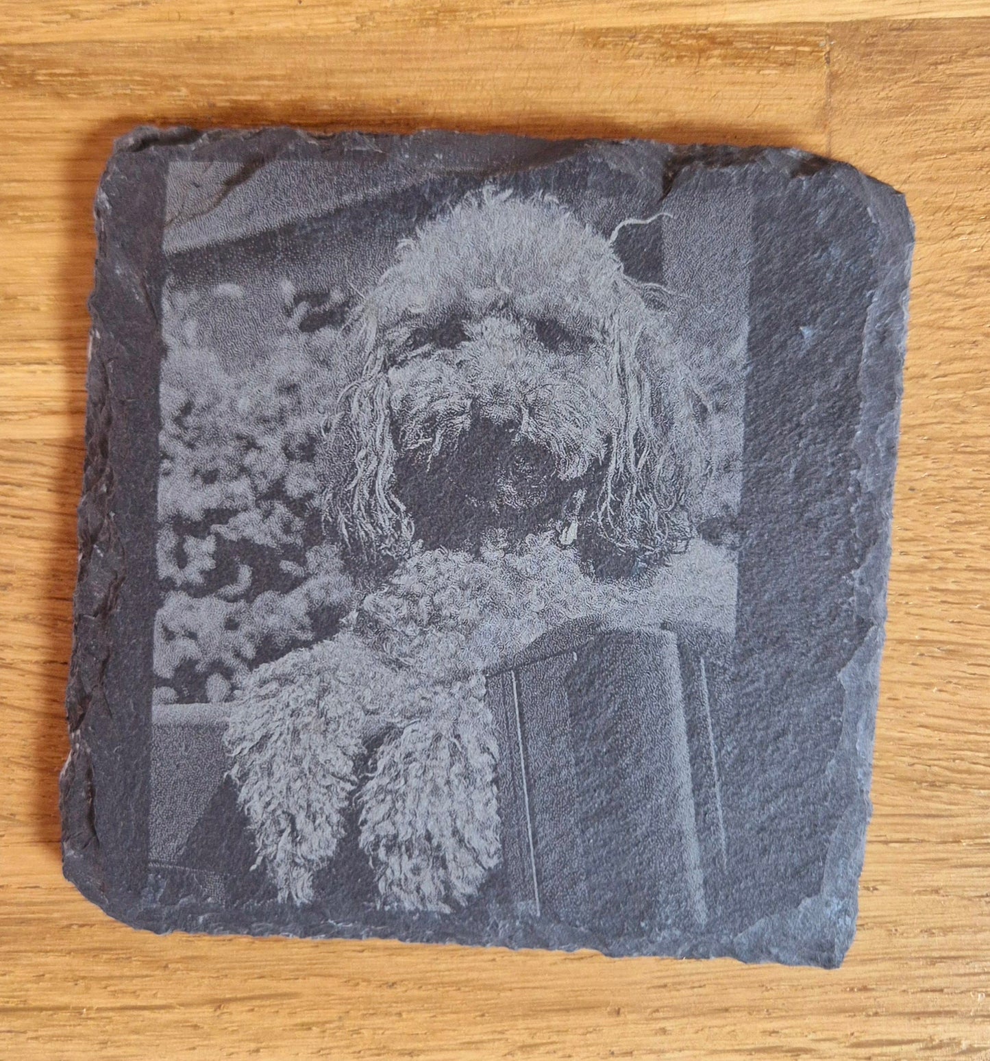 Set De 4 sous-Verre en Ardoise avec Photo Personnalisable