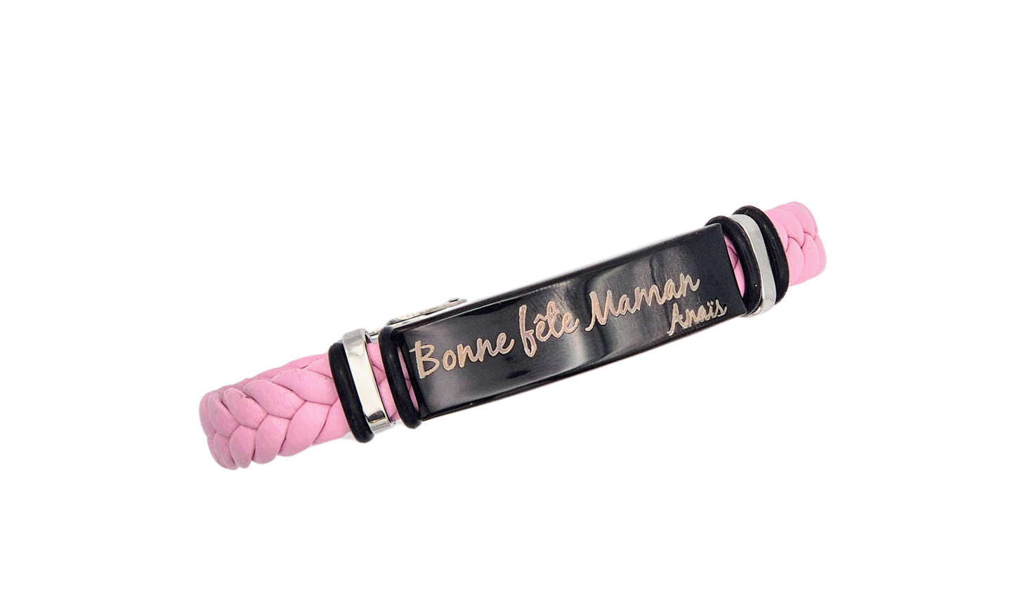 Bracelet personnalisé avec prénom ou message personnalisé - homme ou femme