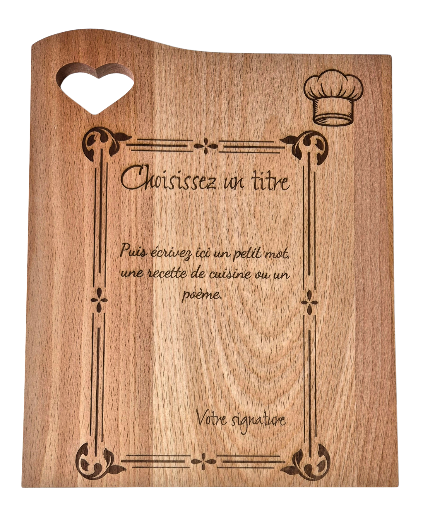 Planche à découper personnalisable en bois - Planche apéro personnalisable – Gravure laser au choix (texte, prénom, signature, pictogramme) – Idée cadeau unique