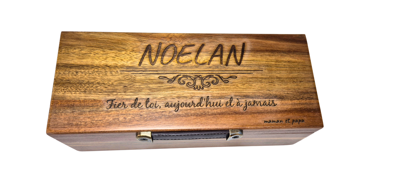 Boîte à Montres personnalisable avec 6 Compartiments, Écrin à Montres pour Hommes, Vitrine de Montres, Boîte de Rangement avec Coussin Amovible