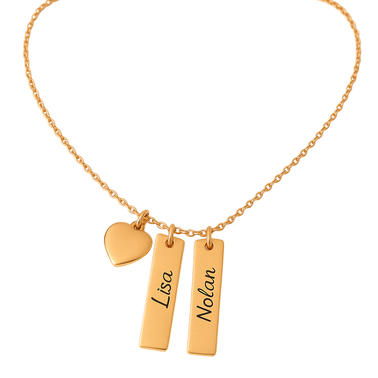 Collier pendentif personnalisé prénoms 3 médaillons (or ou argent)