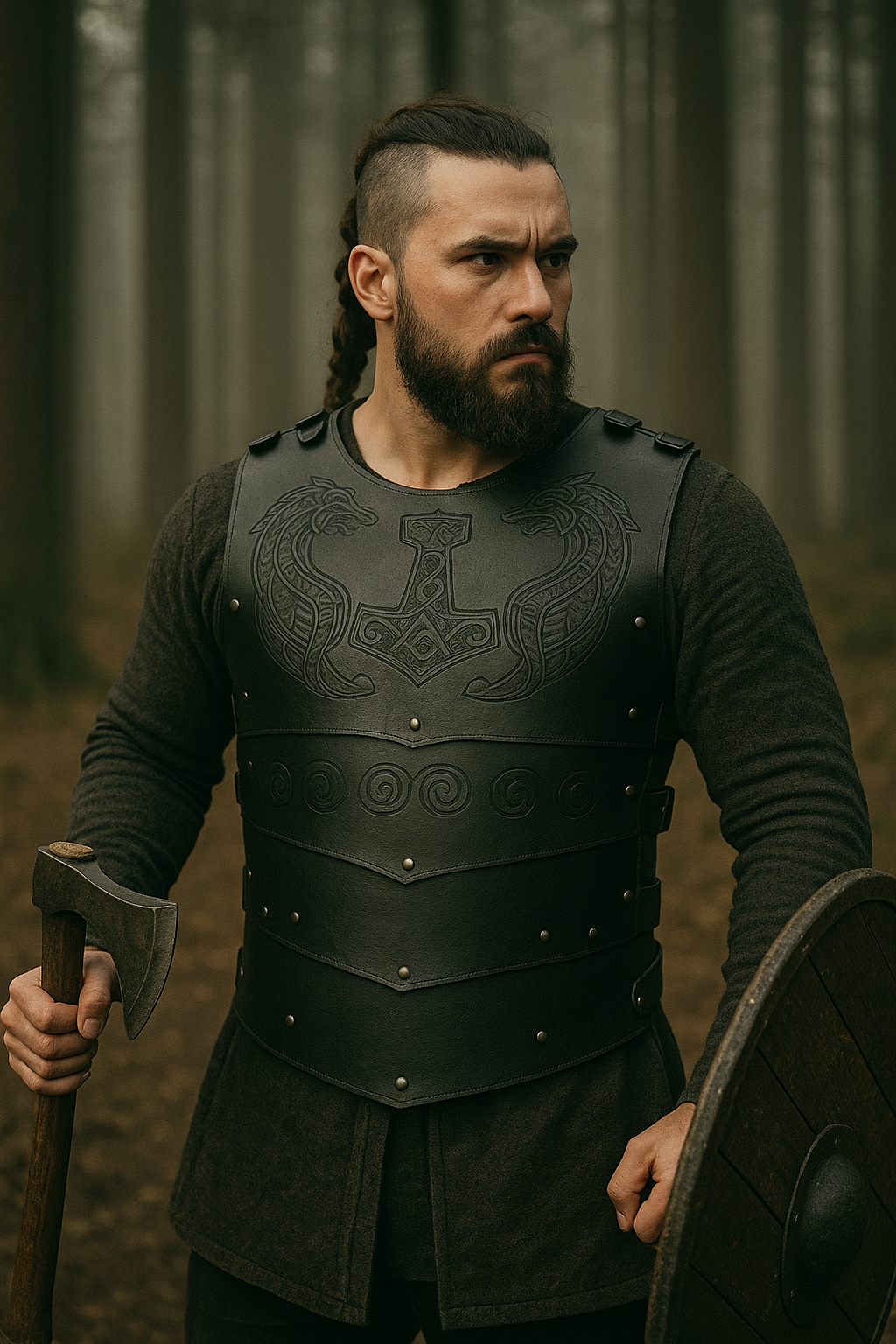Générique Armure Viking de Buste Noir - Armure médiévale Poitrine pour Cosplay