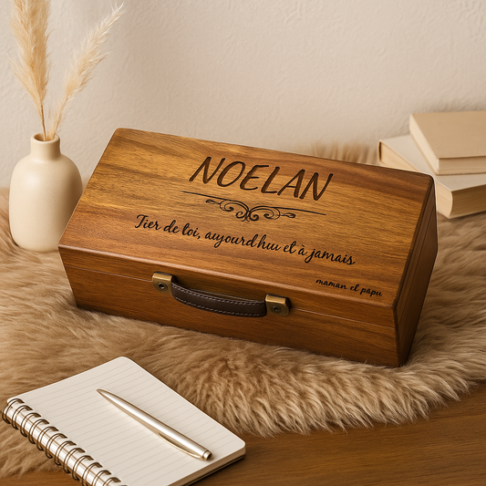 Boîte à Montres personnalisable avec 6 Compartiments, Écrin à Montres pour Hommes, Vitrine de Montres, Boîte de Rangement avec Coussin Amovible
