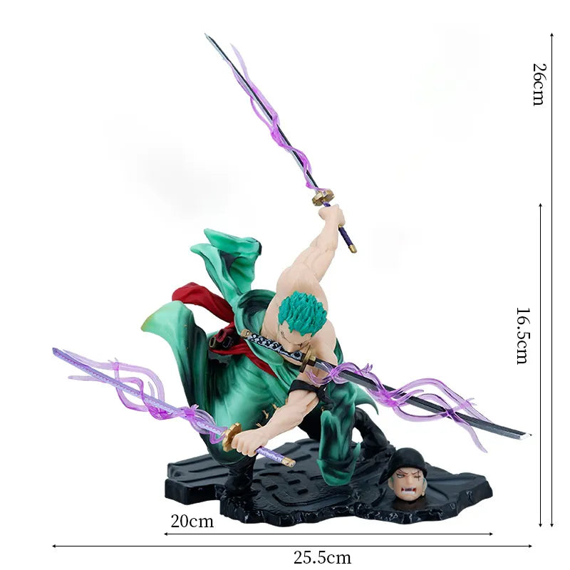 Figurine Roronoa Zoro – One Piece – 21 cm – PVC de Haute Qualité – Édition Collector – Pose de Combat à Trois Sabres