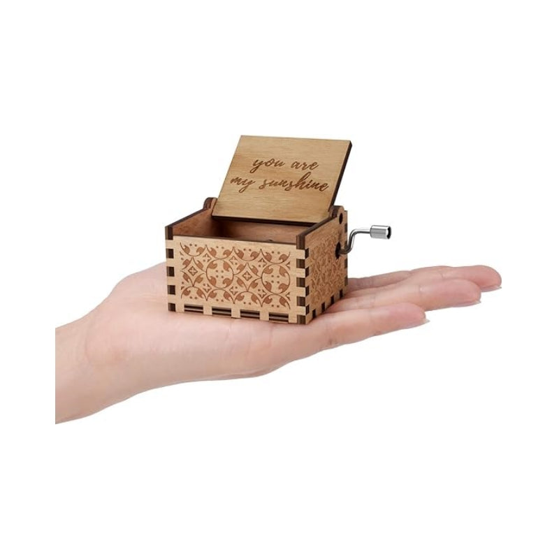 Boîte à Musique Personnalisée en Bois – Gravure Laser sur le Couvercle & Message Intérieur – 4 Designs au Choix (Cœur, Arbre de Vie, Lune, Mains) – Cadeau Naissance, Enfant, Anniversaire
