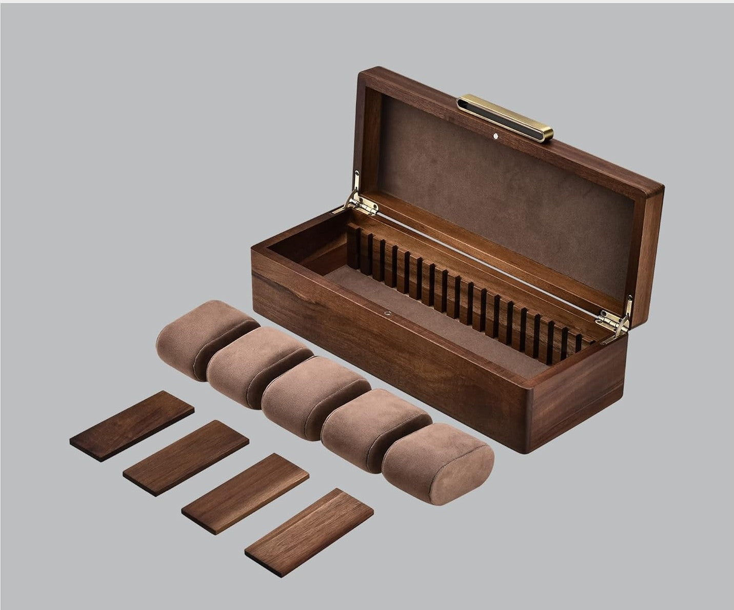 Boîte à Montres personnalisable avec 6 Compartiments, Écrin à Montres pour Hommes, Vitrine de Montres, Boîte de Rangement avec Coussin Amovible