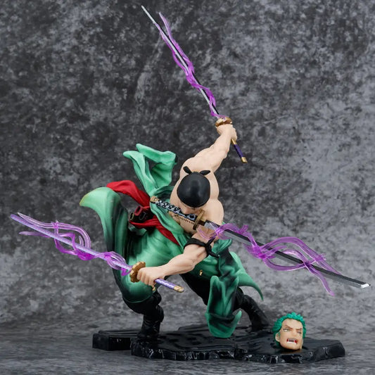 Figurine Roronoa Zoro – One Piece – 21 cm – PVC de Haute Qualité – Édition Collector – Pose de Combat à Trois Sabres