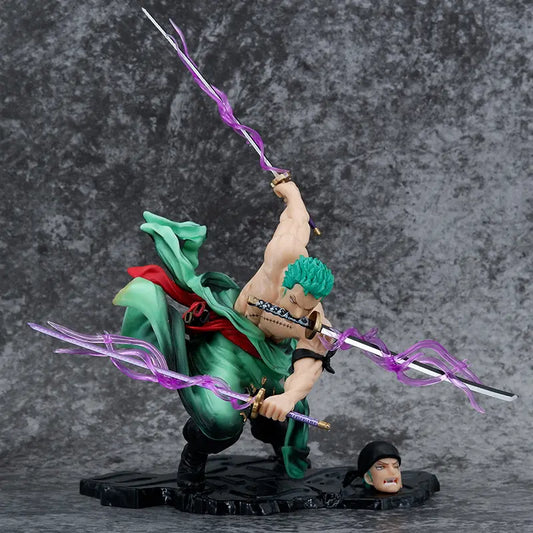 Figurine Roronoa Zoro – One Piece – 21 cm – PVC de Haute Qualité – Édition Collector – Pose de Combat à Trois Sabres
