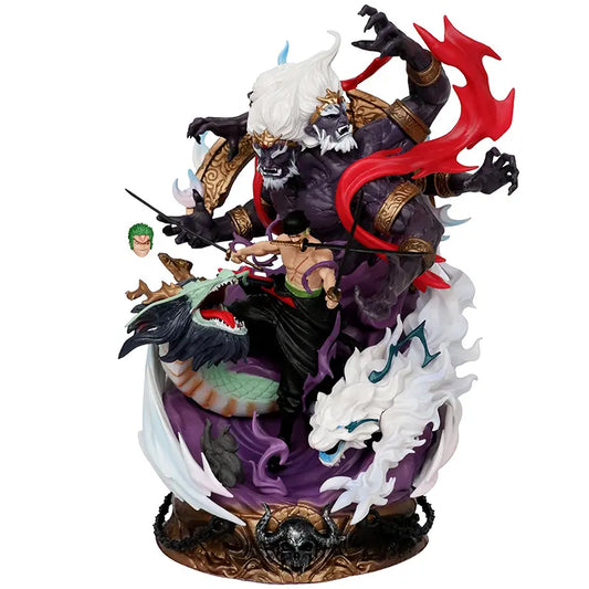 Figurine Roronoa Zoro vs King – One Piece – Édition Collector – Statue de Combat Épique – PVC de Haute Qualité – 26 cm