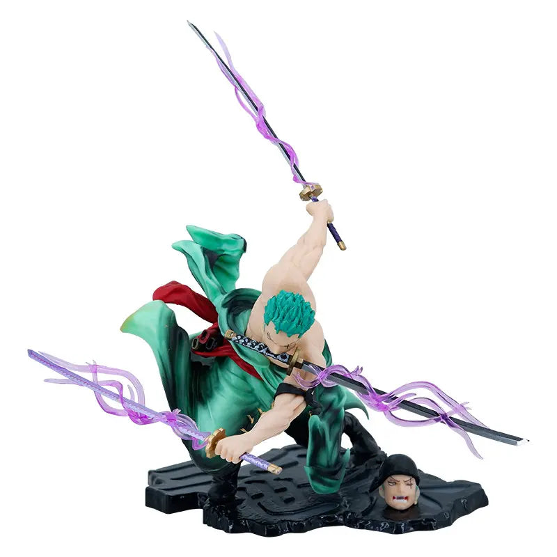 Figurine Roronoa Zoro – One Piece – 21 cm – PVC de Haute Qualité – Édition Collector – Pose de Combat à Trois Sabres