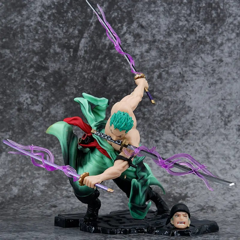 Figurine Roronoa Zoro – One Piece – 21 cm – PVC de Haute Qualité – Édition Collector – Pose de Combat à Trois Sabres