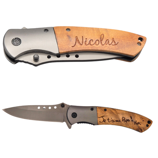 Couteau personnalisé avec votre écriture informatique - Couteau de survie et camping