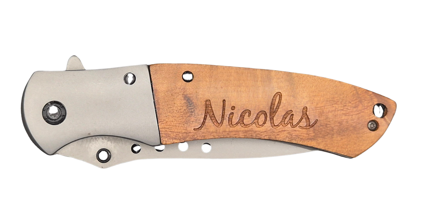 Couteau personnalisé avec votre écriture informatique - Couteau de survie et camping